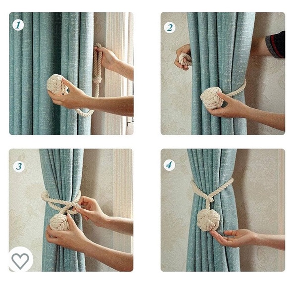 Nautical Rope Knot Curtain Tiebacks - Picture 2 of 4